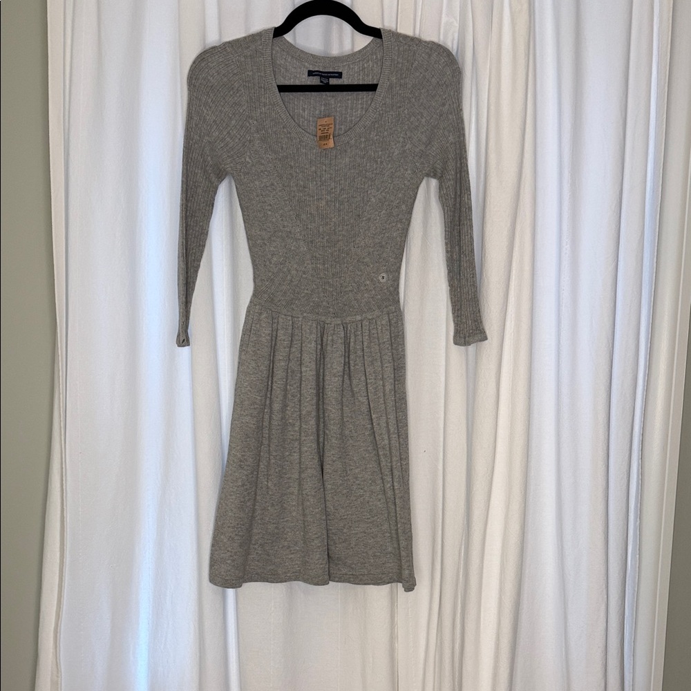 American Eagle Outfitters Heather Gray Long Sleeve Dress